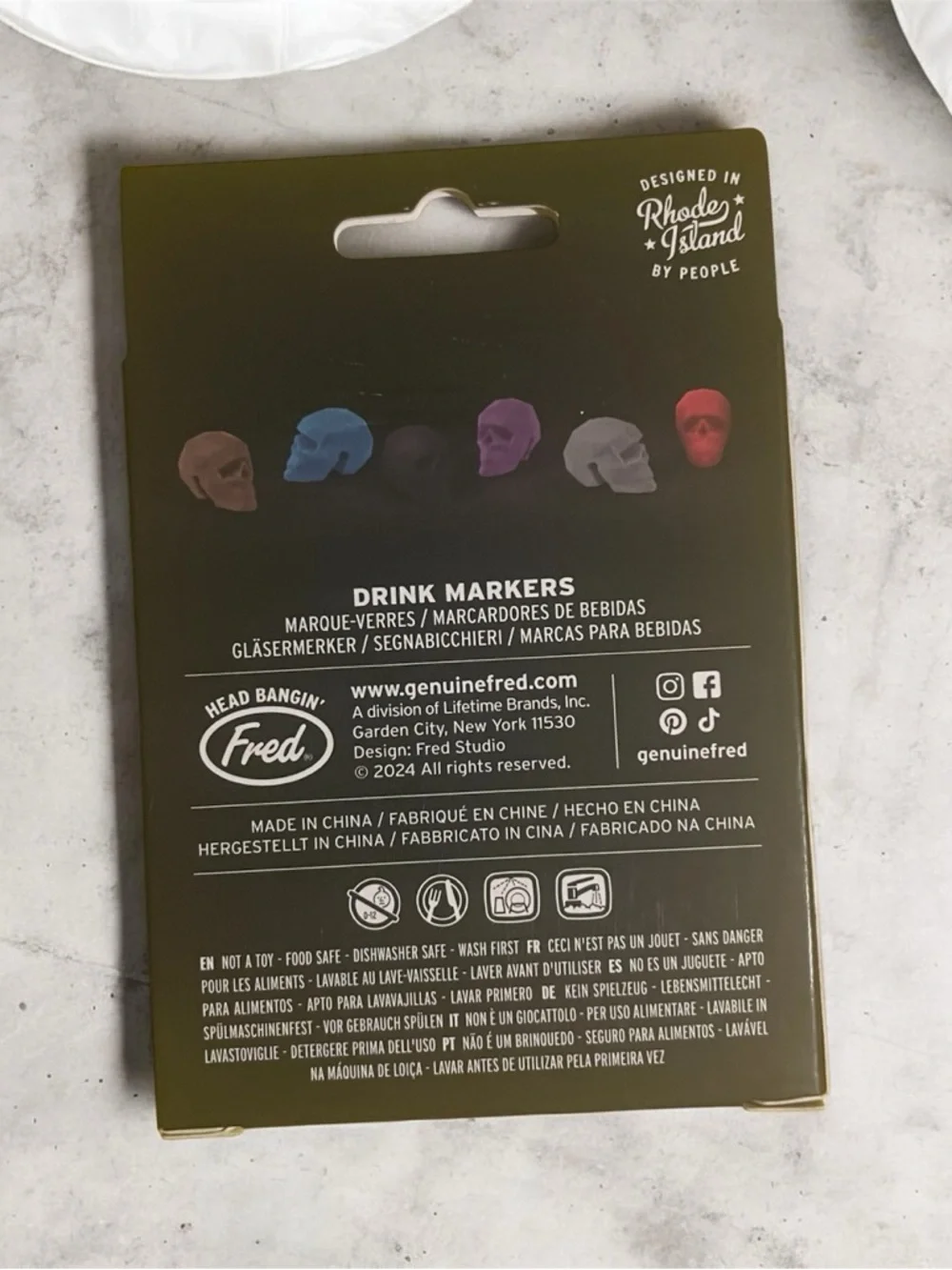 Fred Bar Bones Drink Markers - Black Box with Red Skull